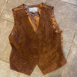 BB Dakota Tan Suede Vest with buttons and tie in back size M
